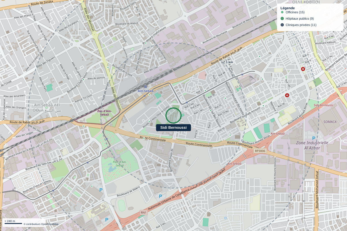 Carte du quartier Sidi Bernoussi