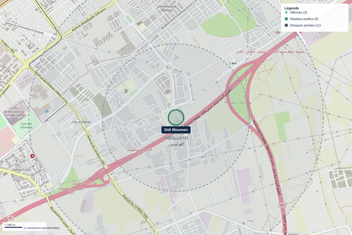 Carte du quartier Sidi Moumen