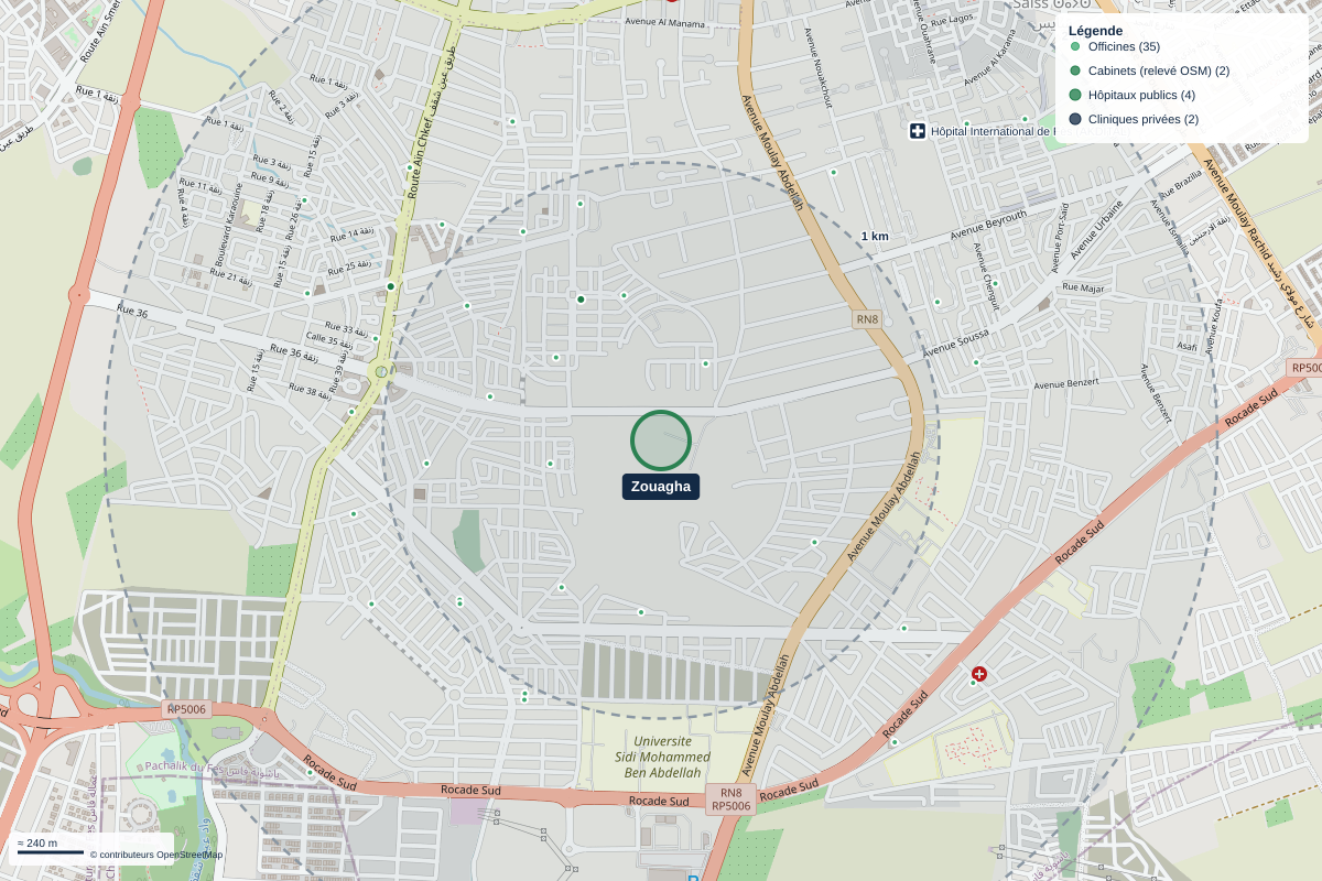 Carte du quartier Zouagha