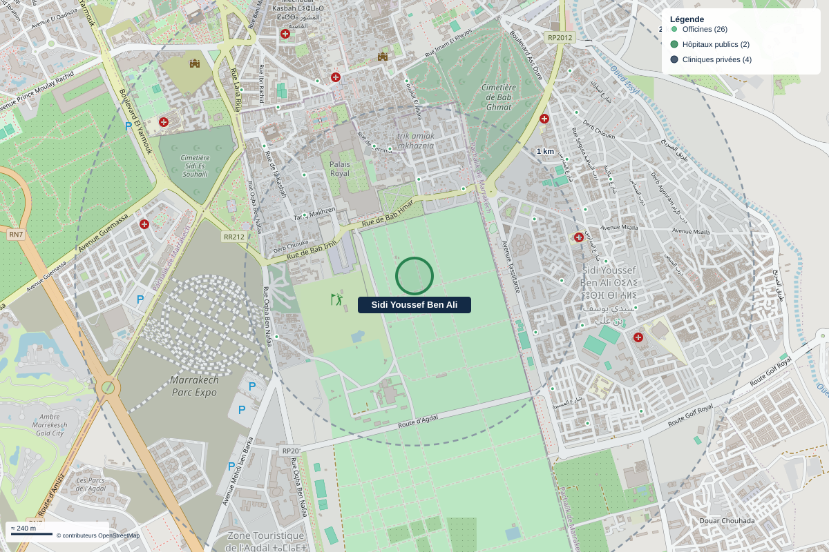 Carte du quartier Sidi Youssef Ben Ali
