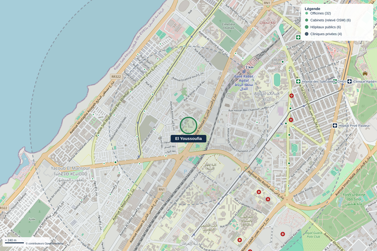 Carte du quartier El Youssoufia