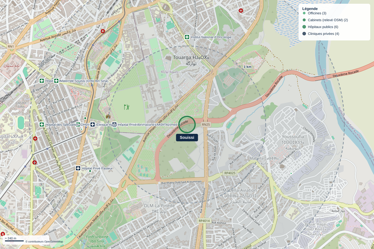 Carte du quartier Souissi